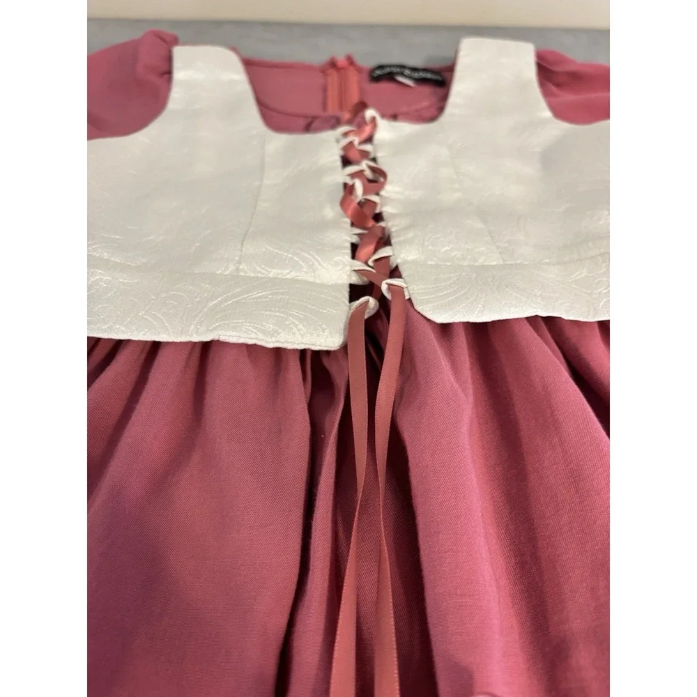 Scarlet Darkness Girls RenFaire Lace-Up Dress 7 Pink Dirndl Oktoberfest Costume